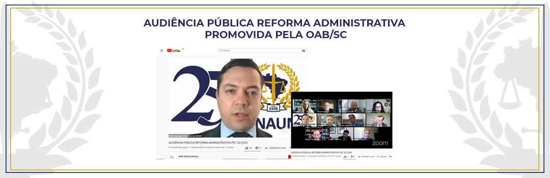 ANAUNI PARTICIPA DE AUDIÊNCIA PÚBLICA PARA TRATAR DE REFORMA ADMINISTRATIVA DA PEC 32 PROMOVIDA PELA OAB/SC