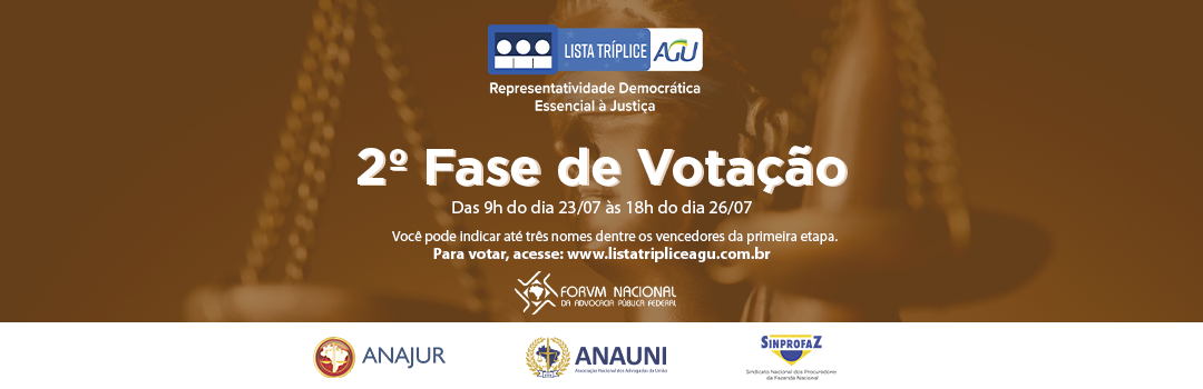 LISTA SÊXTUPLA AGU: SEGUNDA FASE DA VOTAÇÃO COMEÇA HOJE